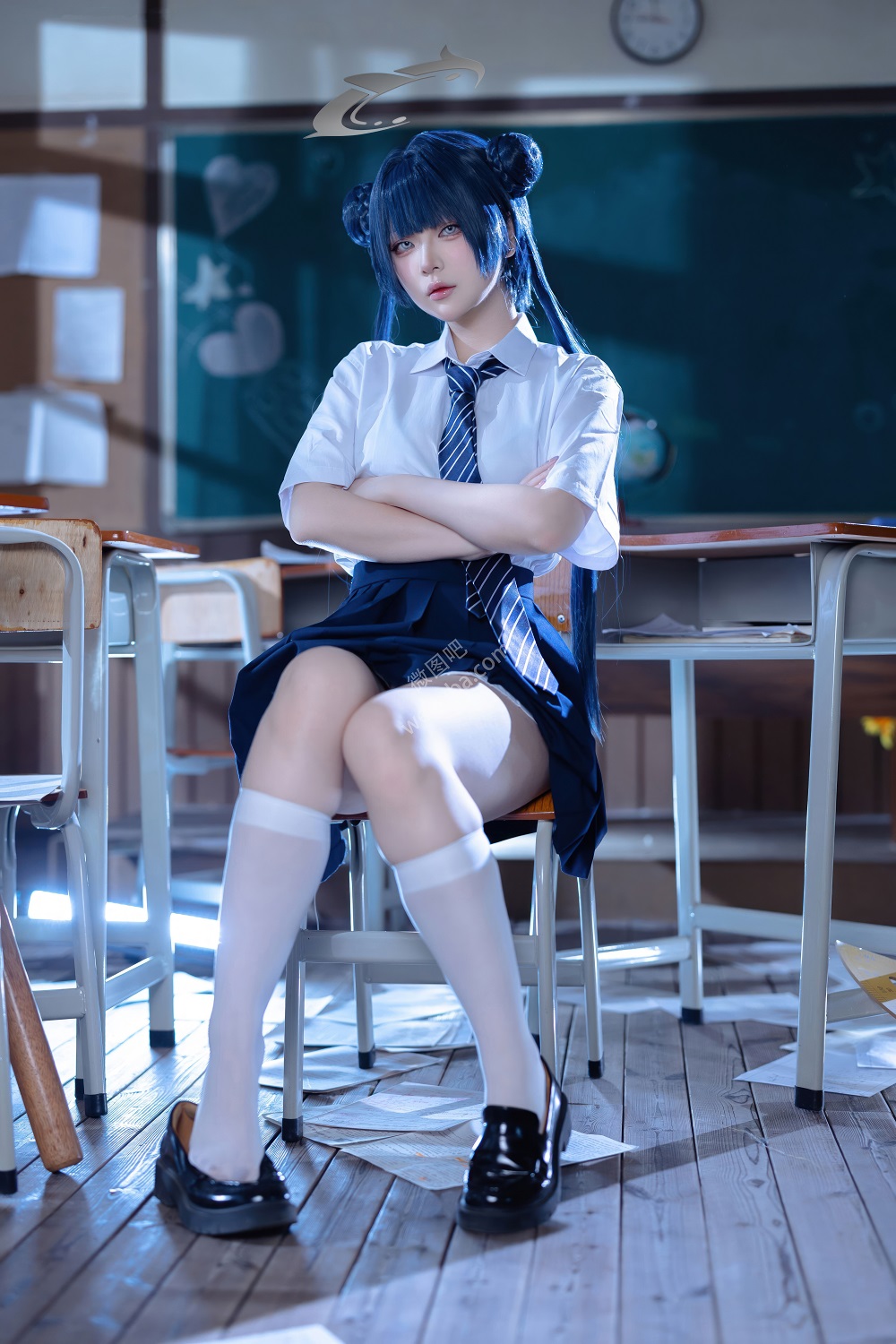 屿鱼Yukako-蔚蓝档案-妃咲JK[61P] 稀缺图包 预览1图