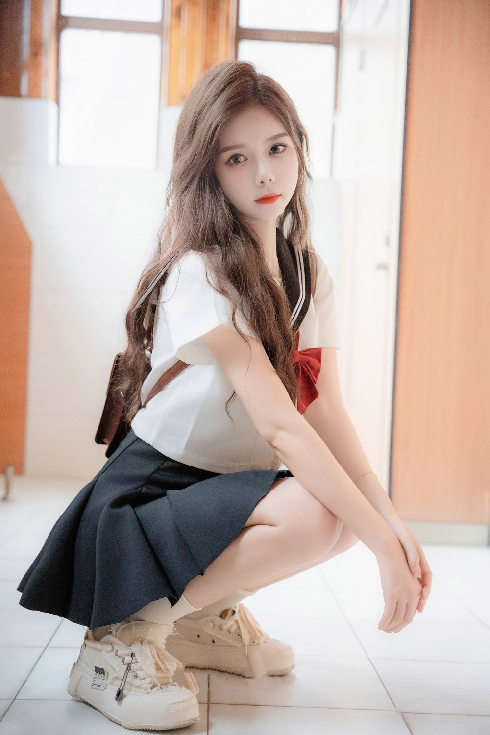 拍黄瓜girl-内购助力作品-JK制服白短袜[93P+2V] 写真散本 预览2图