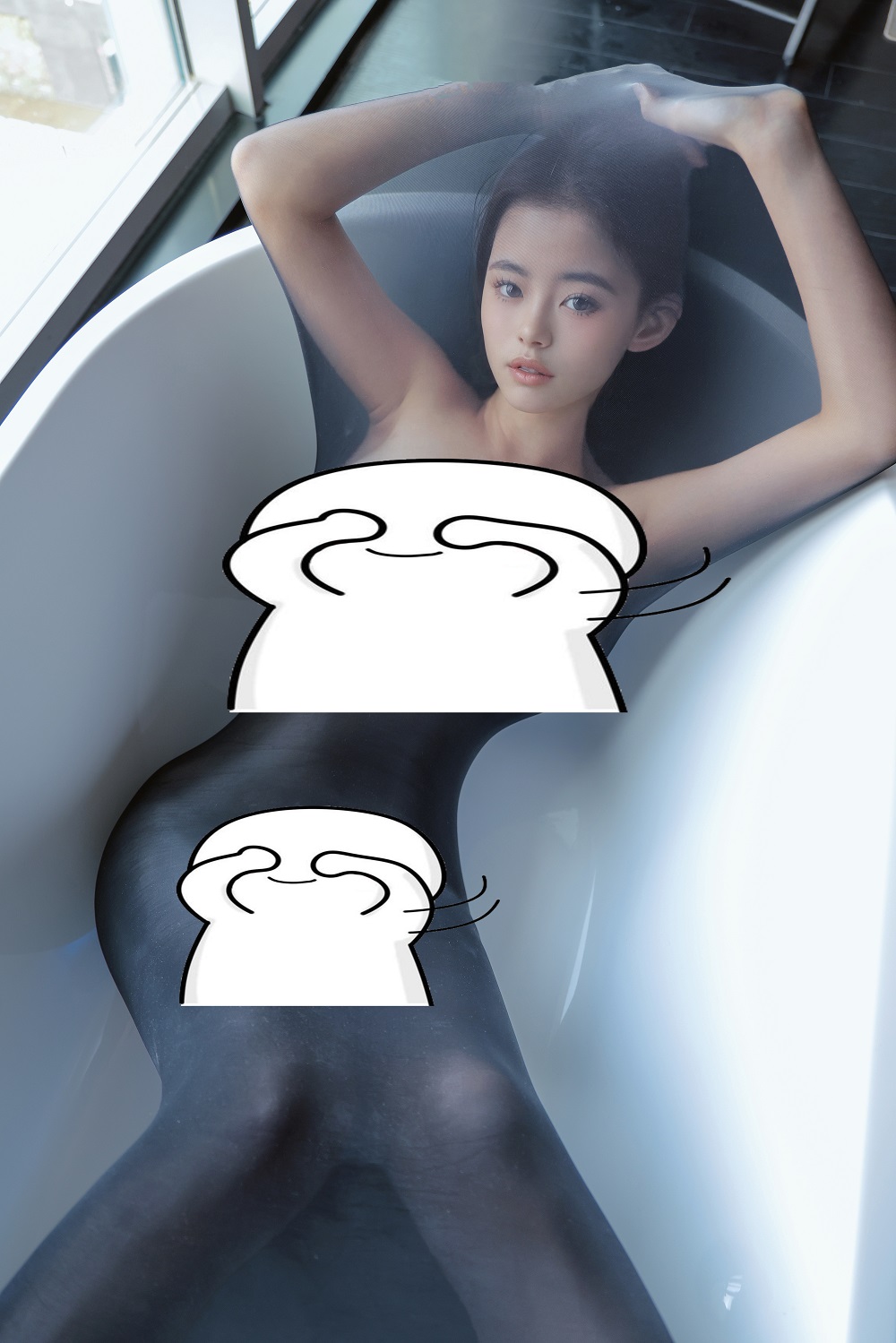 小橘子orange-内购助力作品-黑色连身丝袜[66P+5V] 写真散本 预览2图