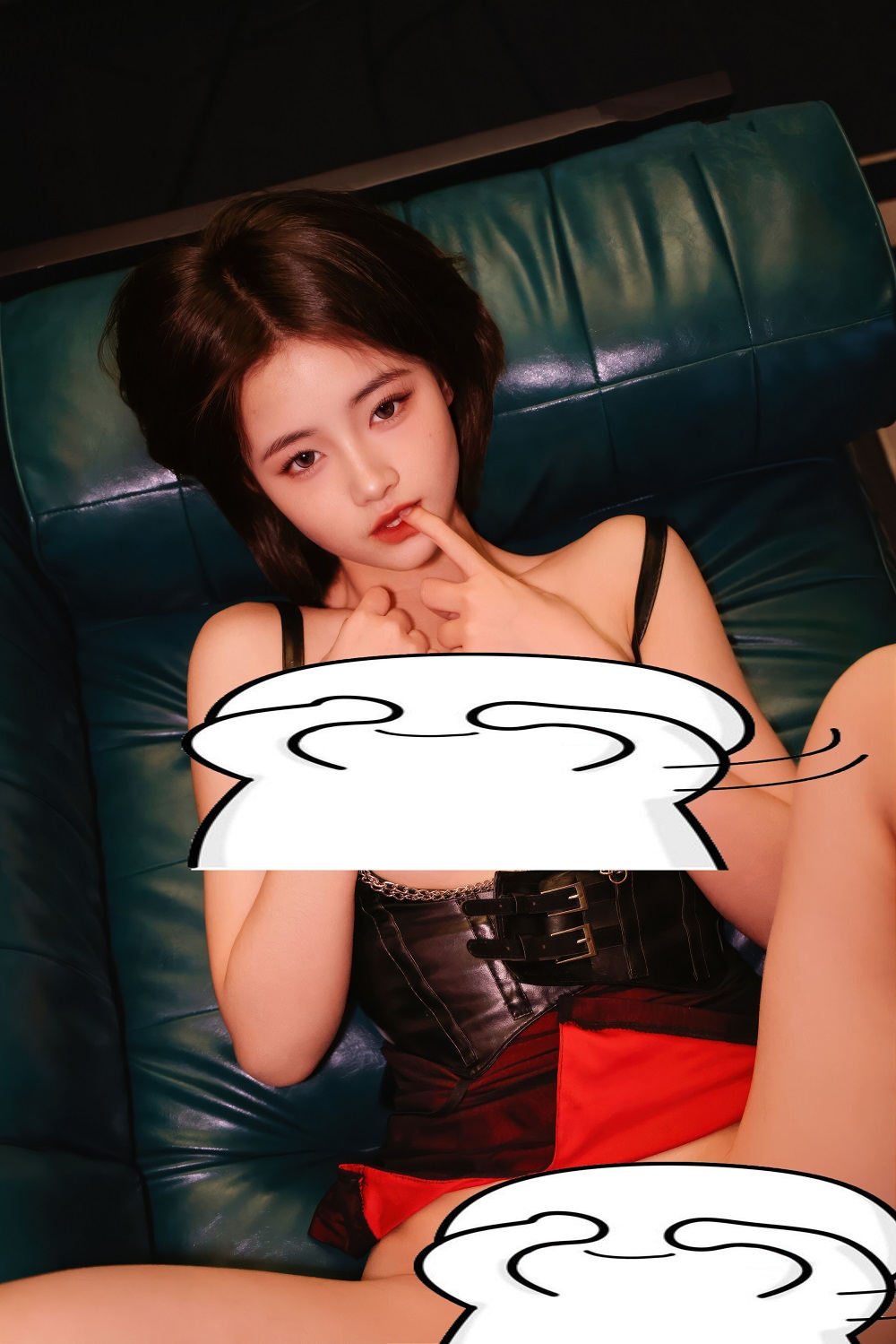 小橘子orange-内购助力作品-束腰红色吊带短裙[86P+1V] 写真散本 预览3图