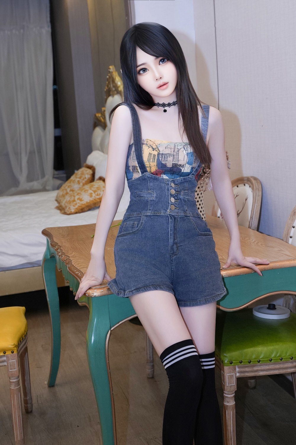 林月月-内购助力作品-开档背带牛仔裤[80P+1V] 写真散本 预览1图