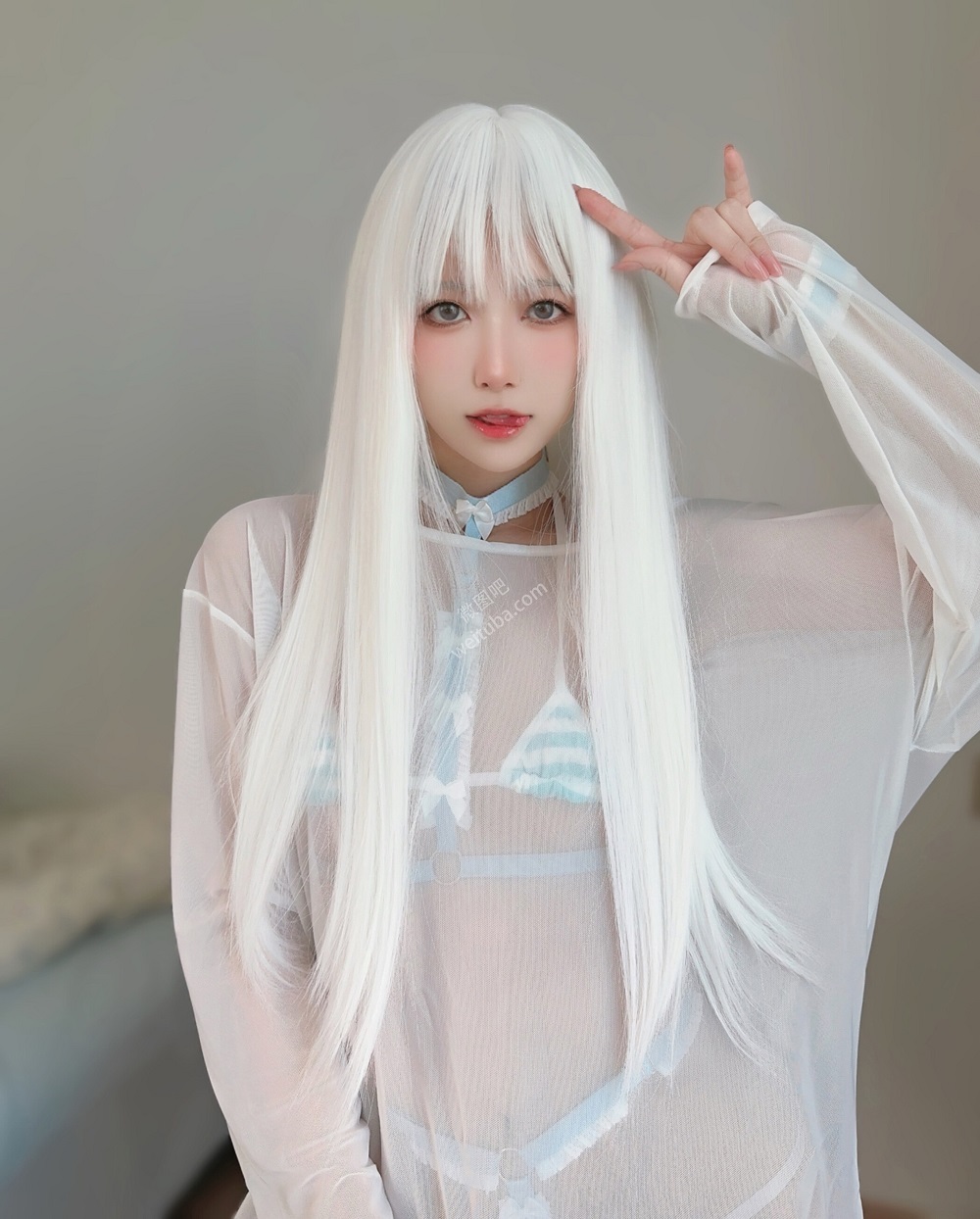 布丁大法-白毛女友[105P+8V] 稀缺图包 预览1图